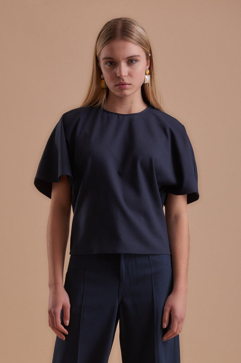 Top 5 Flowy Blouse | Dark blue