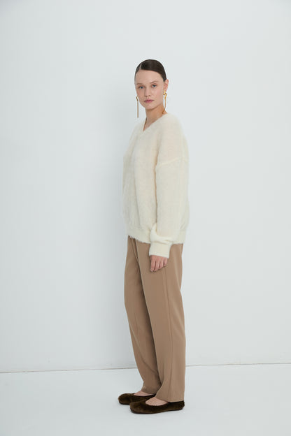 Pullover V neck | Cream