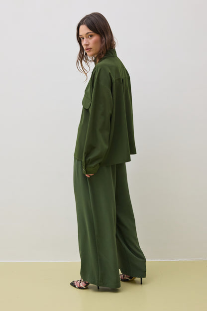 Pants 6 Wide Leg Trousers | Olive