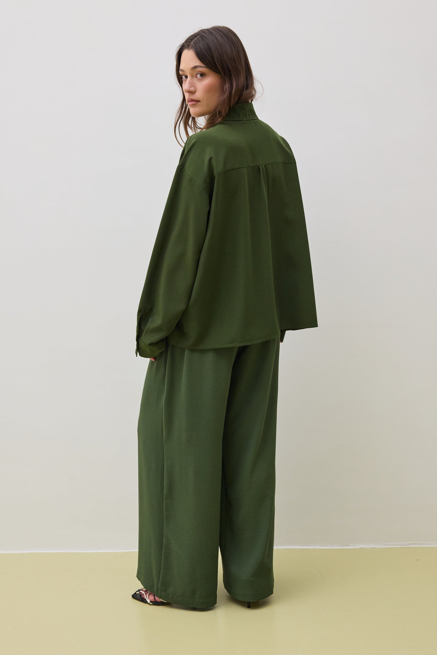 Pants 6 Wide Leg Trousers | Olive