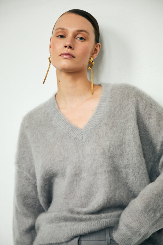 Pullover V neck | Light Grey