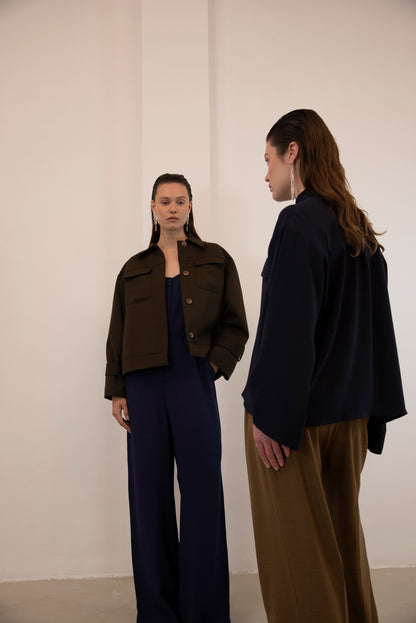 Jacket Wool Relaxed Fit | Dark Brown
