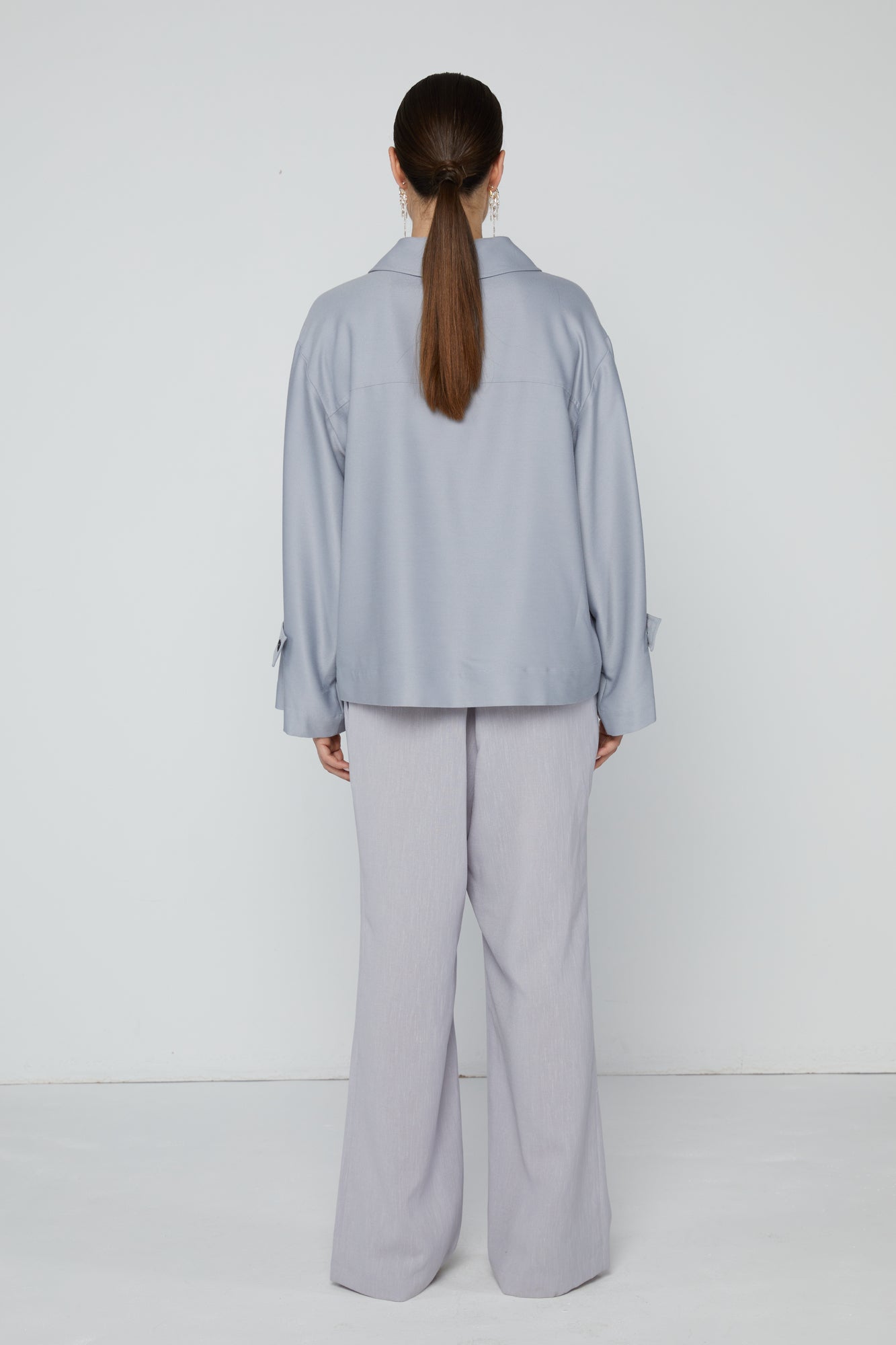 Jacket 2 Relaxed Fit with Pointed Collar | Sky