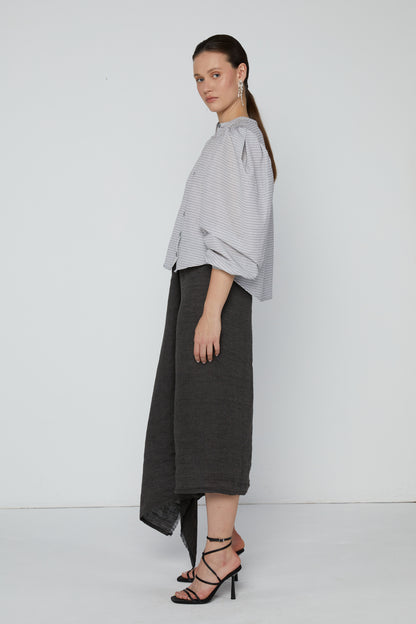 Top 9 Gathered Sleeved Shirt | White